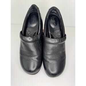 BOC Black Leather Nadiyya Clogs Born of Concept Nursing Shoes Womens Size 8.5